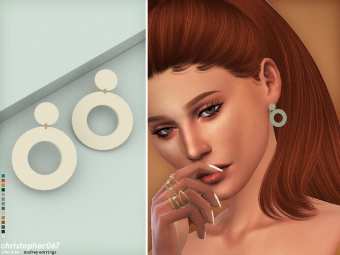 Sims 4 Audrey Earrings by Christopher067 at TSR