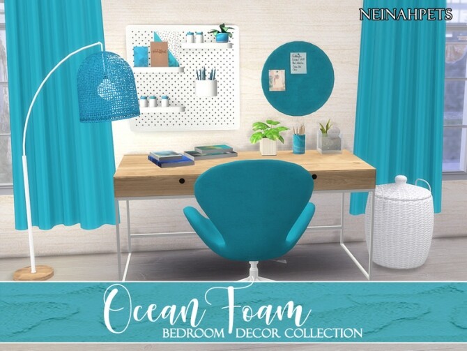 Sims 4 Ocean Foam Bedroom Decor by neinahpets at TSR