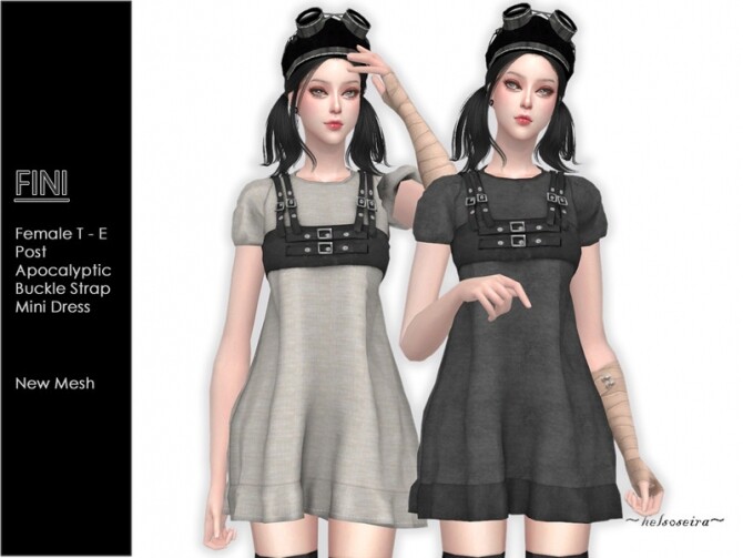 Sims 4 FINI Post Apocalyptic Mini Dress by Helsoseira at TSR