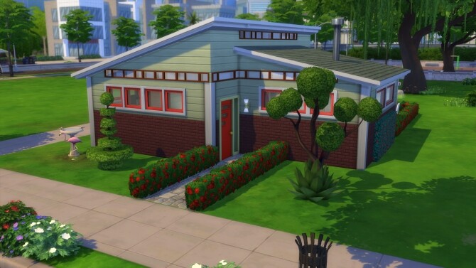 Sims 4 The Proxima Mid Century Modern Home by DominoPunkyHeart at Mod The Sims