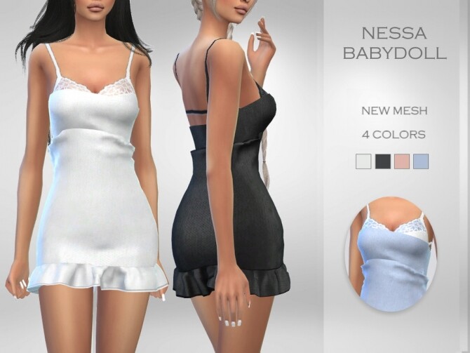 Sims 4 Nessa Babydoll by Puresim at TSR