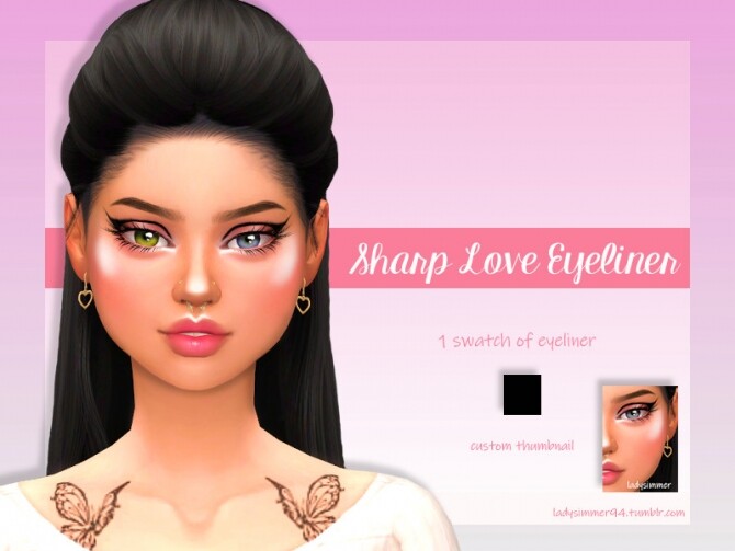 Sims 4 Sharp Love Eyeliner by LadySimmer94 at TSR