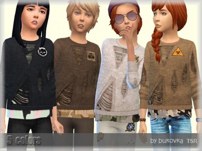 Sims 4 Sweater Apocalypse child by bukovka at TSR