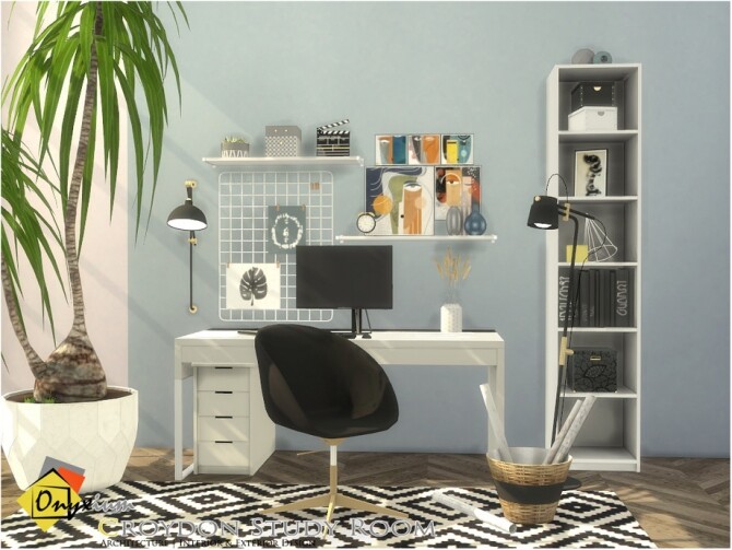Sims 4 Croydon Study Room by Onyxium at TSR