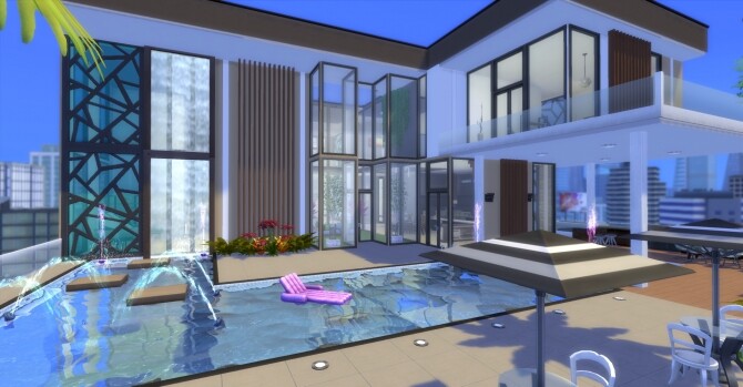 Sims 4 Courtyard Penthouse by mon8993 at Mod The Sims