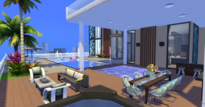 Sims 4 Courtyard Penthouse by mon8993 at Mod The Sims