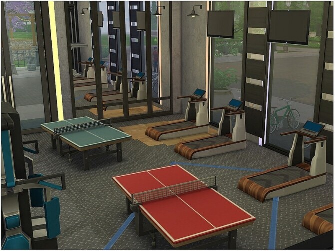 Sims 4 Town Gym by lotsbymanal at TSR