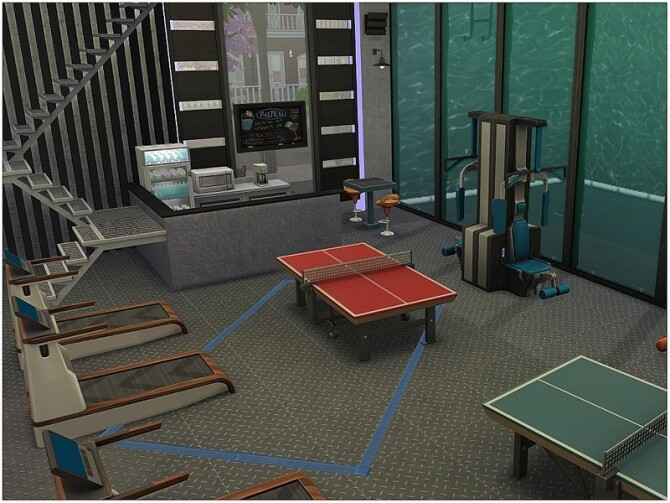 Sims 4 Town Gym by lotsbymanal at TSR