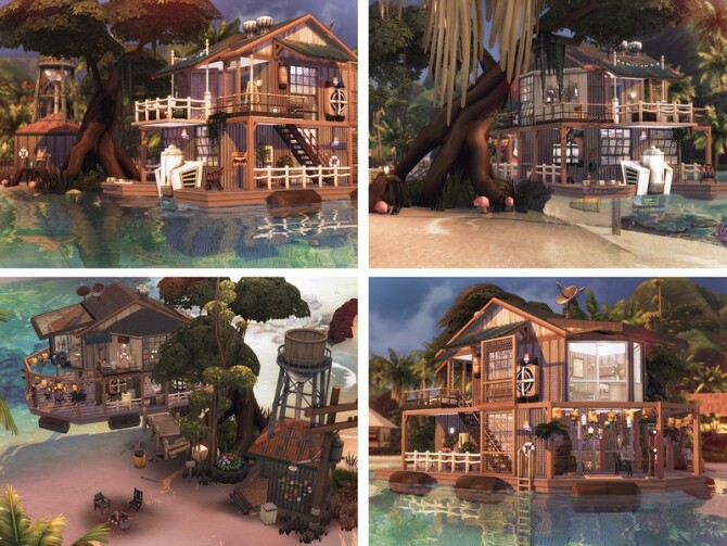 Sims 4 Rusty Hope post apocalyptic boat house by Rirann at TSR