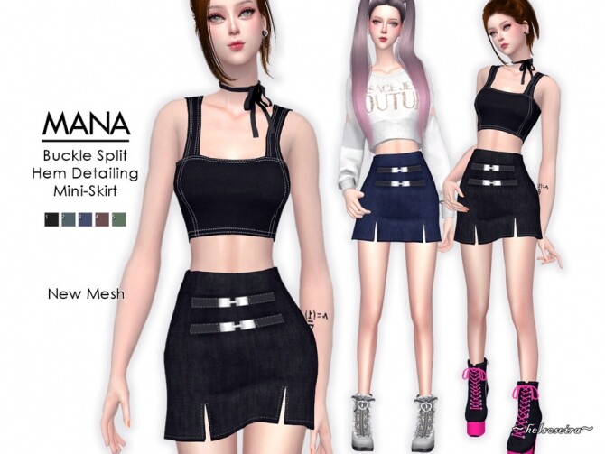 Sims 4 MANA Mini Skirt by Helsoseira at TSR