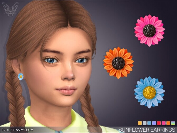 Sims 4 Sunflower Earrings For Kids at Giulietta