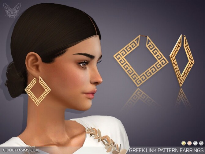Sims 4 Greek Link Pattern Earrings at Giulietta