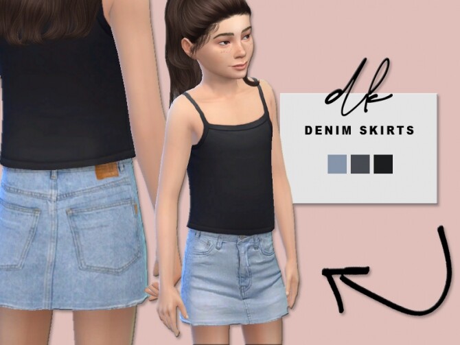 Sims 4 Denim skirts for girls at DK SIMS