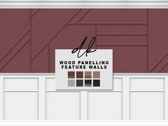 Sims 4 Wood Panelling Feature Walls Set at DK SIMS