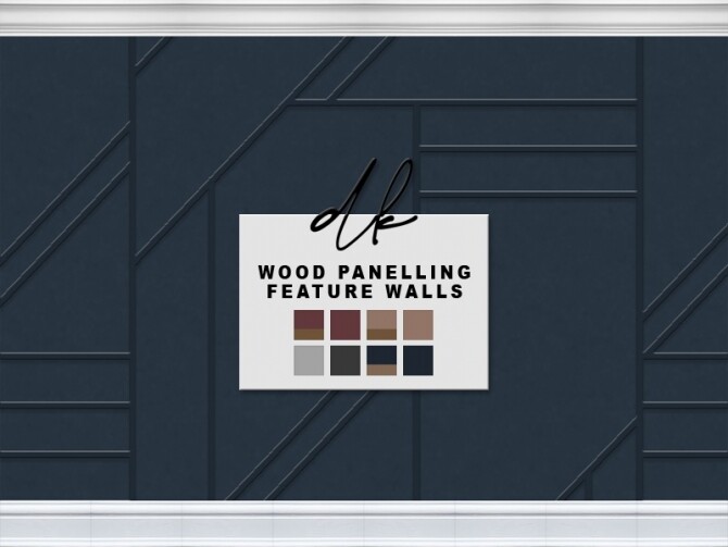 Sims 4 Wood Panelling Feature Walls Set at DK SIMS