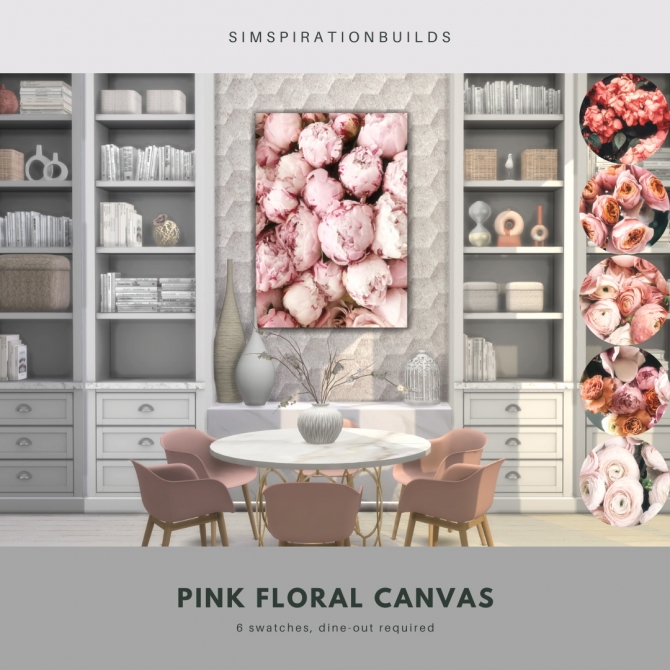 Pink Floral Canvas at Simspiration Builds » Sims 4 Updates