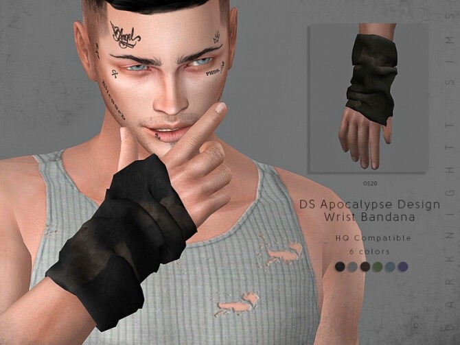 Sims 4 DS Apocalypse Design Wrist Bandana by DarkNighTt at TSR