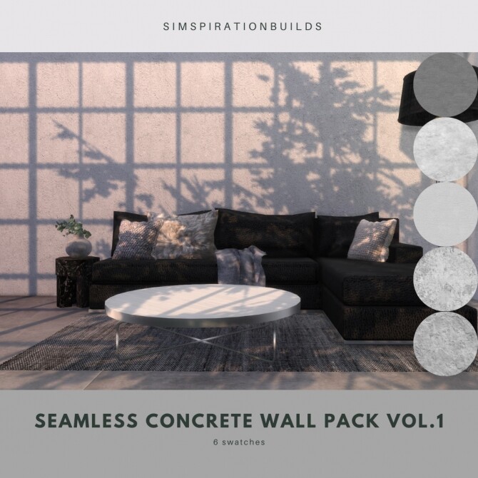 Sims 4 Seamless Concrete Wall Pack Vol.1 at Simspiration Builds
