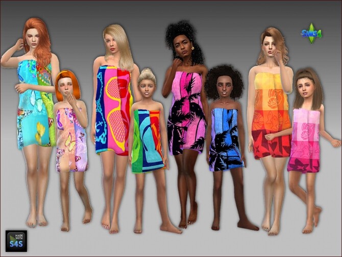 Sims 4 Towel wraps for women and girls by Mabra at Arte Della Vita