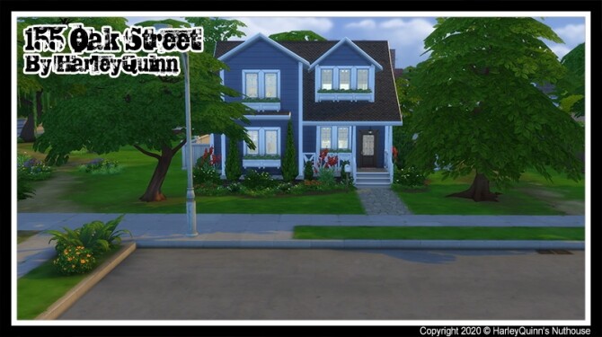 Sims 4 155 Oak Street home at Harley Quinn’s Nuthouse