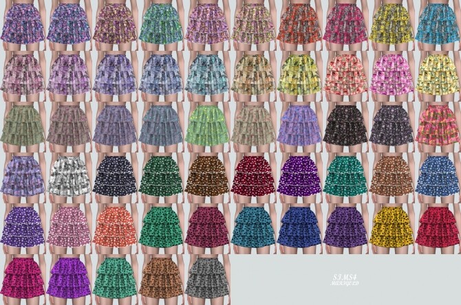 Sims 4 Tiered Mini Skirt V3 at Marigold