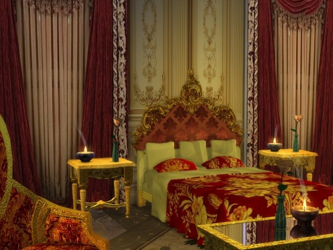 Sims 4 Gilded Bed Headboard Venetian Style at Anna Quinn Stories