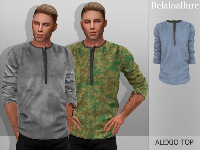 Sims 4 Alexio top for males by Belaloallure at TSR