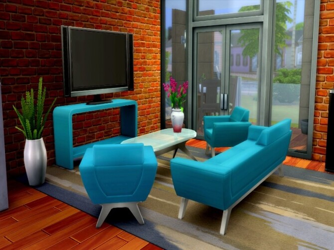 Sims 4 Big Family modern home by GenkaiHaretsu at TSR