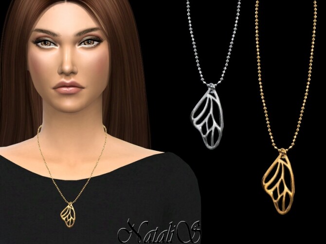 Sims 4 Butterfly wing necklace by NataliS at TSR