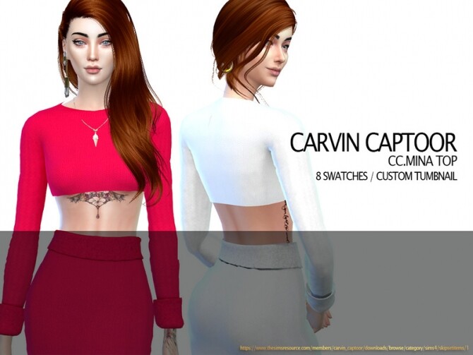 Sims 4 Mina Top by carvin captoor at TSR