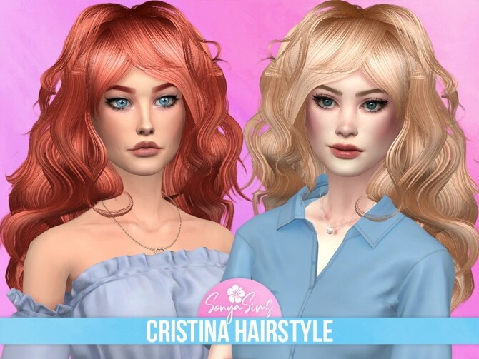 Sims 4 CRISTINA HAIRSTYLE at Sonya Sims