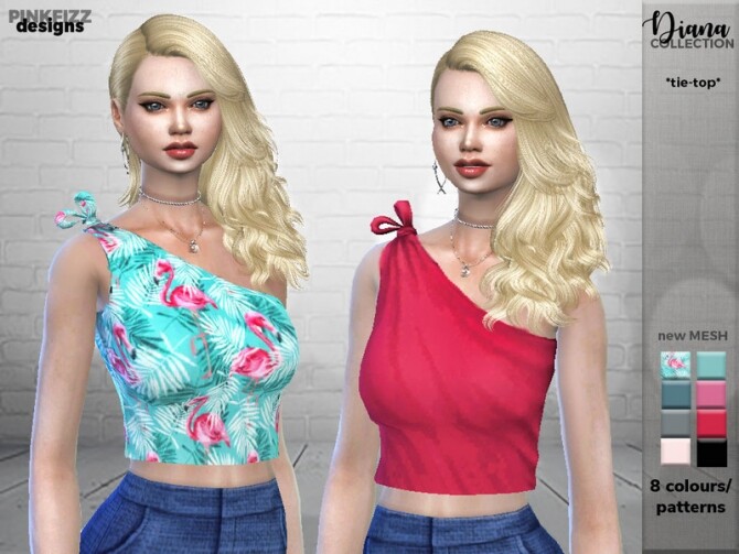 Sims 4 Diana Tie Top PF89 by Pinkfizzzzz at TSR