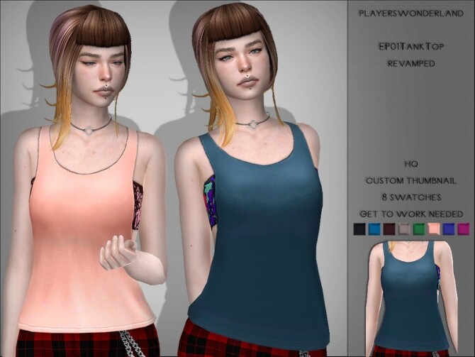 Sims 4 EP01 Tank Top Revamped by PlayersWonderland at TSR
