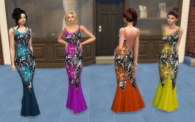 Sims 4 Evening dress by hippy70 at Mod The Sims