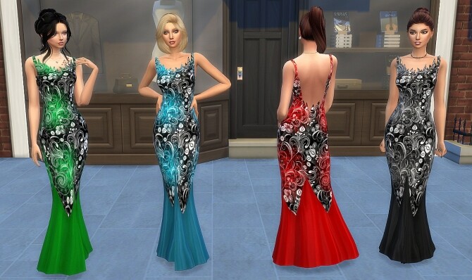 Sims 4 Evening dress by hippy70 at Mod The Sims