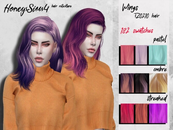 Sims 4 Female hair retexture Wings TZ0210 by HoneysSims4 at TSR