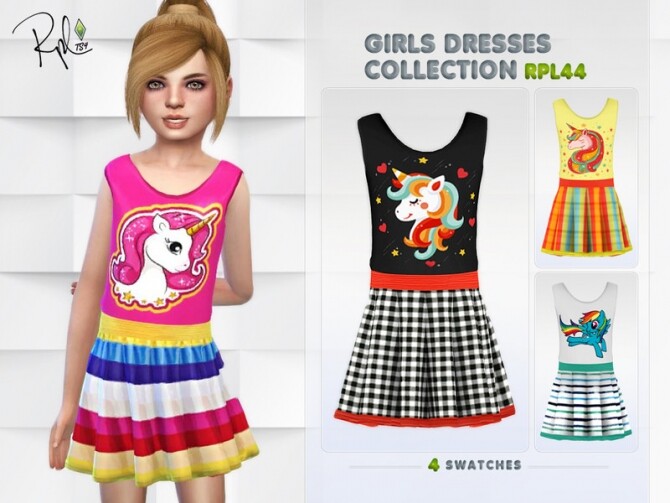 Sims 4 Girl Dresses Collection RPL44 by RobertaPLobo at TSR