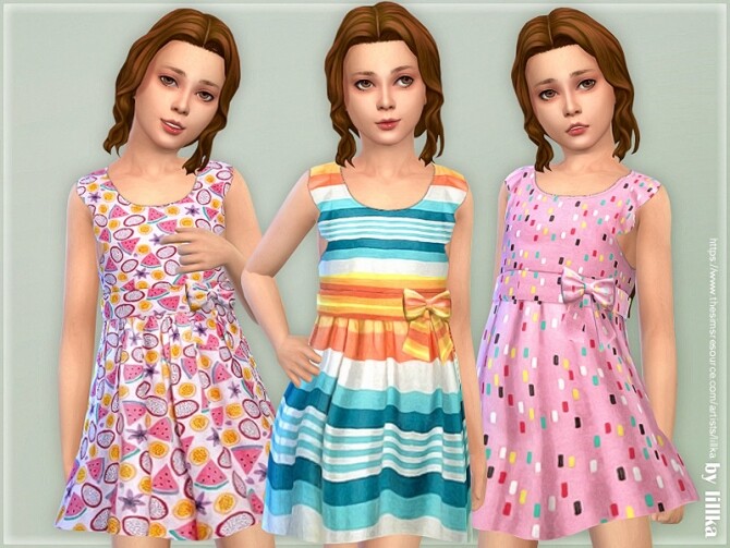Sims 4 Girls Dresses Collection P142 by lillka at TSR