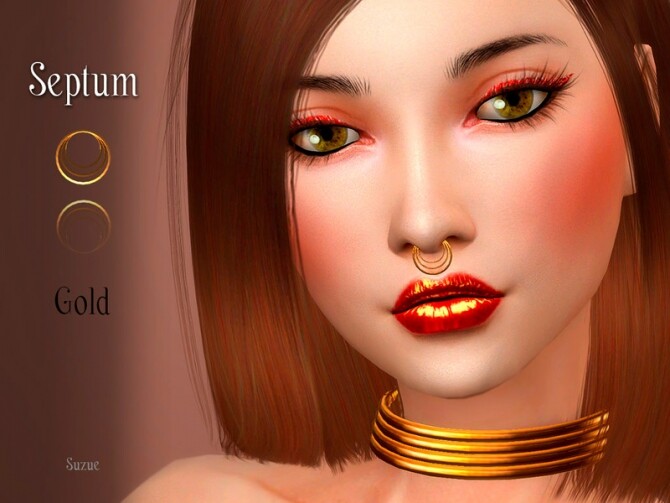 Sims 4 Gold Septum by Suzue at TSR