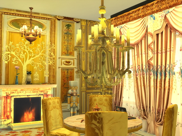 Sims 4 Golden Candelabre & Big Ceiling Lamp at Anna Quinn Stories