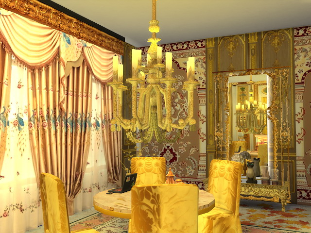 Sims 4 Golden Candelabre & Big Ceiling Lamp at Anna Quinn Stories