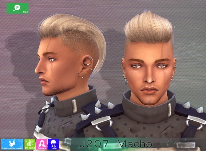 J208 Macho hair M&F at Newsea Sims 4 » Sims 4 Updates