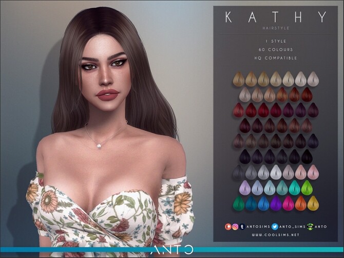 Sims 4 Kathy Hairstyle by Anto at TSR