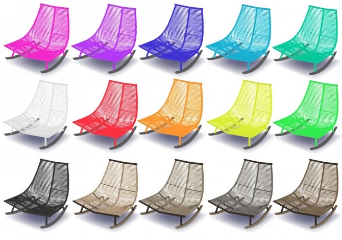 Sims 4 Recolors of Sundaysims’ Laze Rocking chair at Riekus13