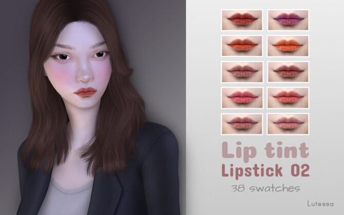 Sims 4 Lip tint Lipstick 02 at Lutessa
