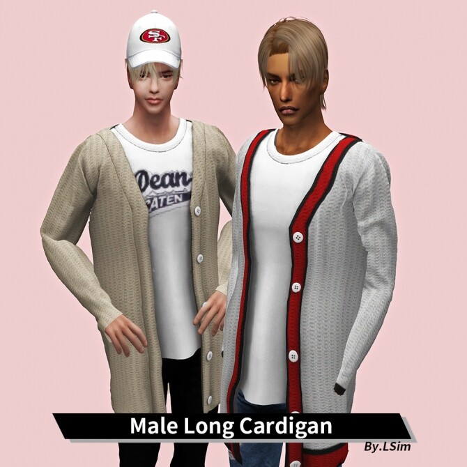 Sims 4 Male Long Cardigan at L.Sim