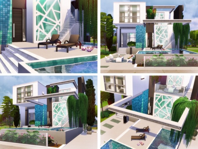 Sims 4 Mareike contemporary house by Rirann at TSR