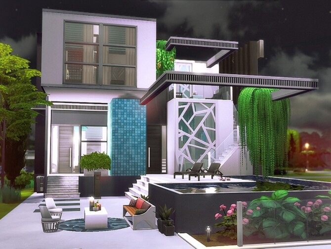 Sims 4 Mareike contemporary house by Rirann at TSR