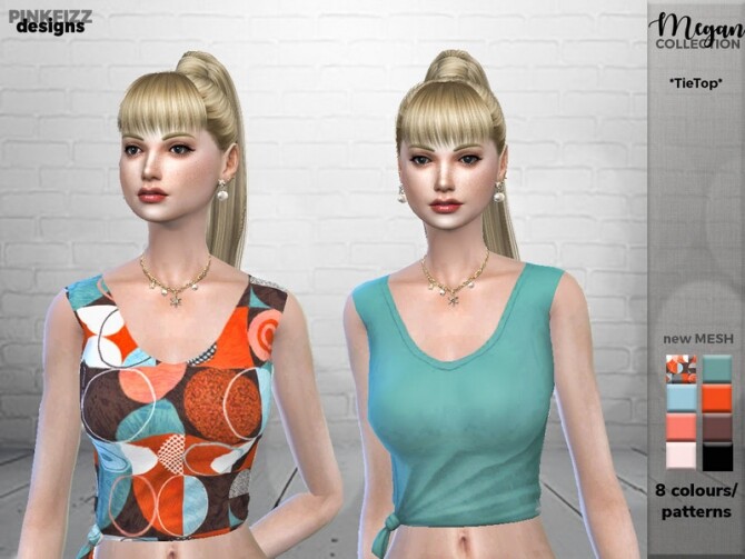 Sims 4 Megan Tie Top PF94 by Pinkfizzzzz at TSR