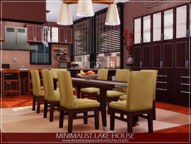 Sims 4 Minimalist Lake House by MychQQQ at TSR
